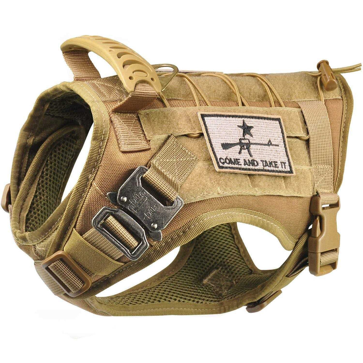 Tactical Service Dog Vest Harness with Rubber Handle & Metal Q147