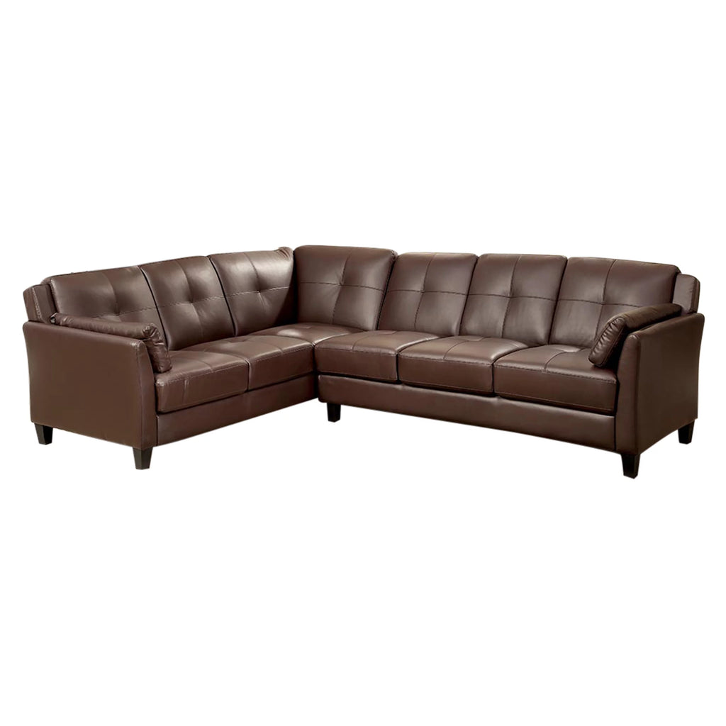 Brown Faux Leather L-Shaped Sectional Sofa M84160