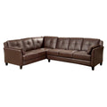 Brown Faux Leather L-Shaped Sectional Sofa M84160