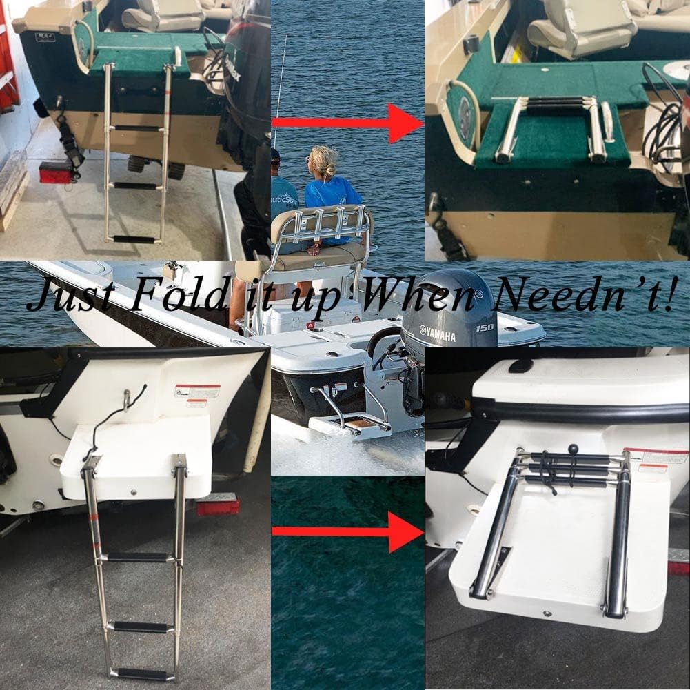 Stainless Steel Telescoping Boat Ladder Swim Step, 900 Pound Capacity, Pack of 2 T76739