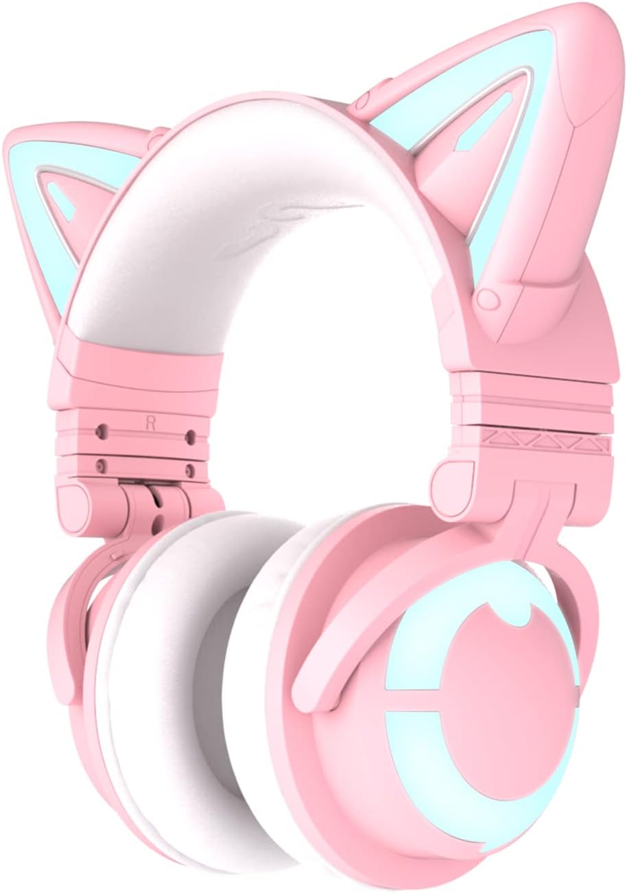 RGB Wireless 5.0 Foldable Gaming Headset with Built-in Mic Y245