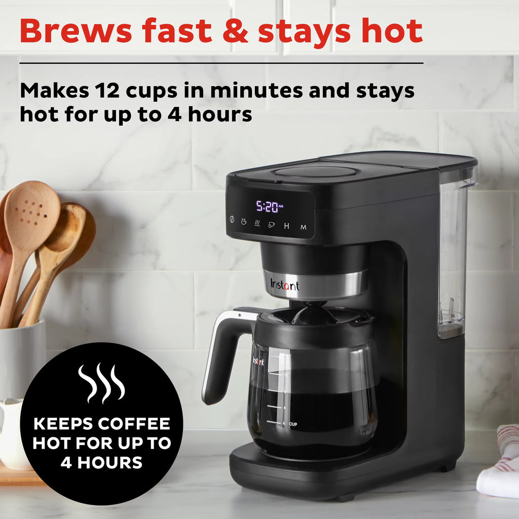 12 Cup Drip Coffee Maker with Warming Plate, Black W13436