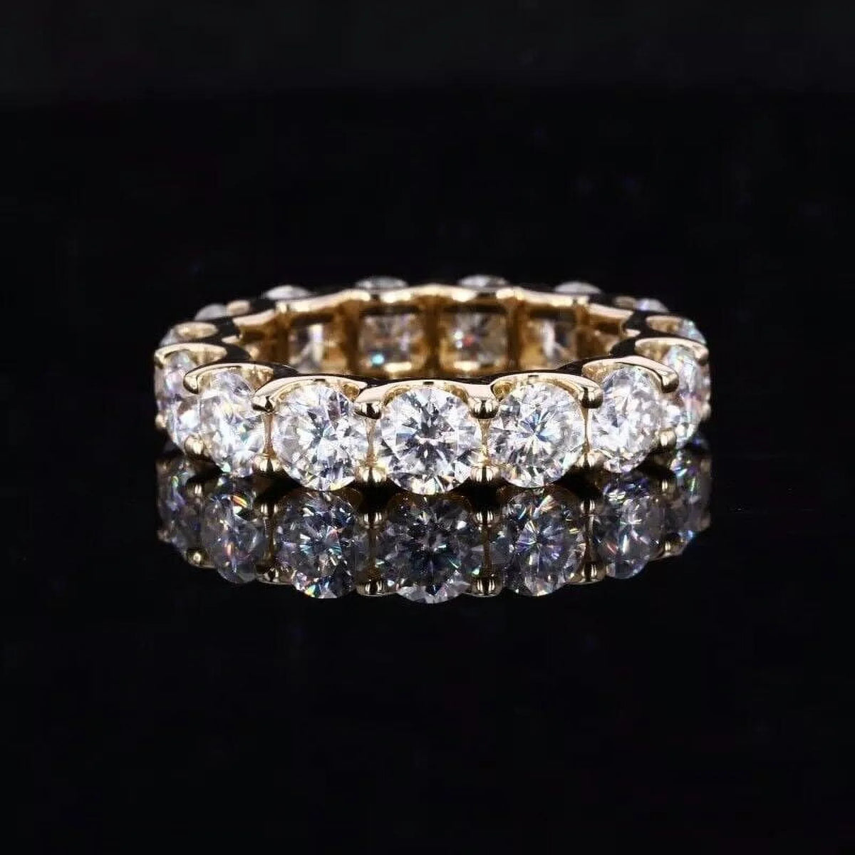 14K White Gold Plated Moissanite Eternity Band Ring G861246