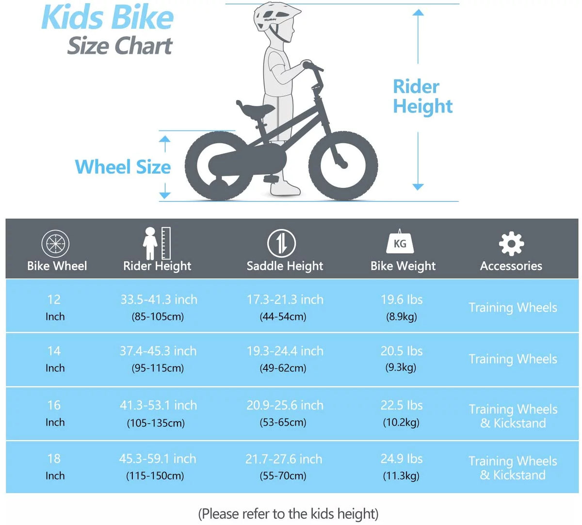 18 In Blue Steel Bike with Kickstand L266