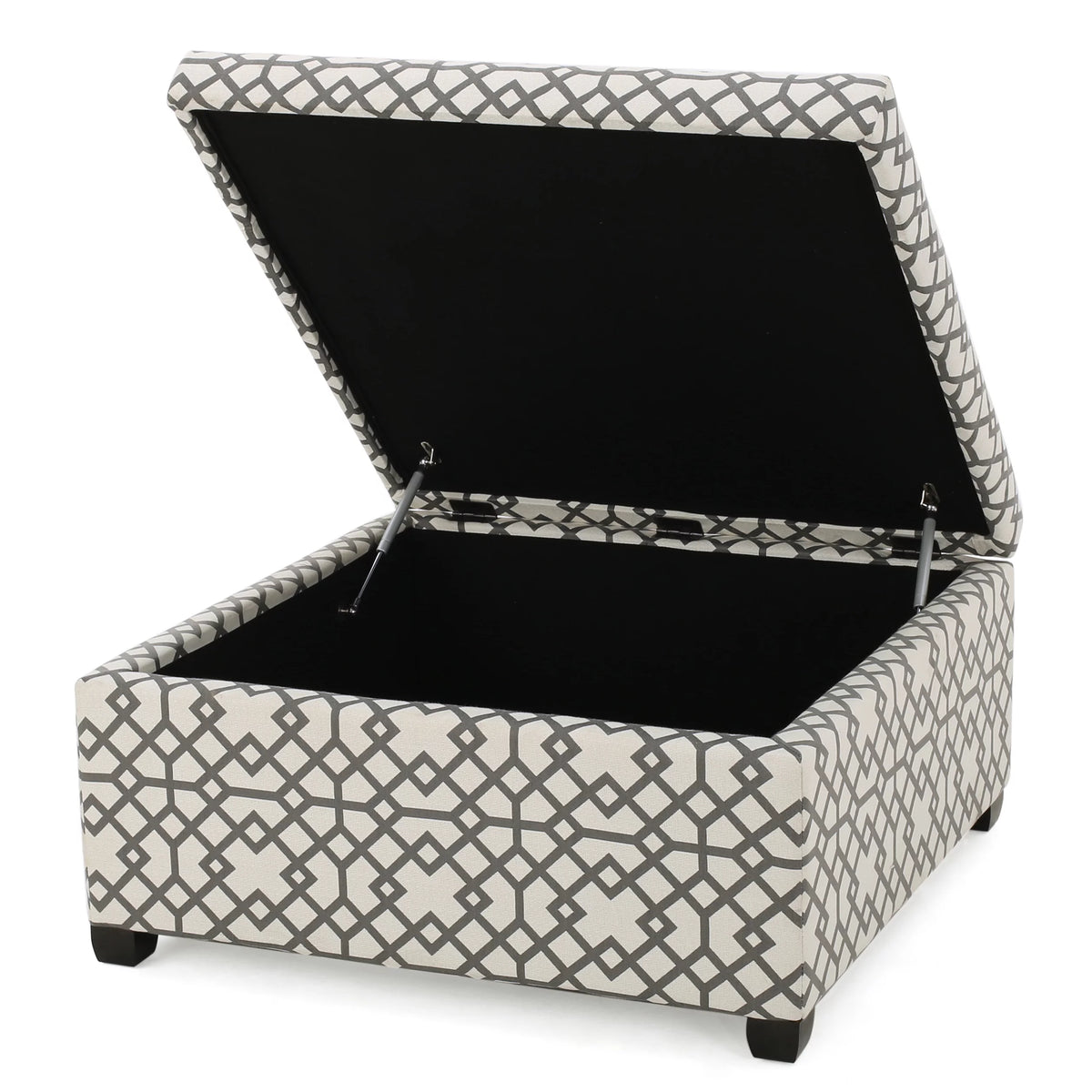 Grey Fabric Storage Ottoman V5509