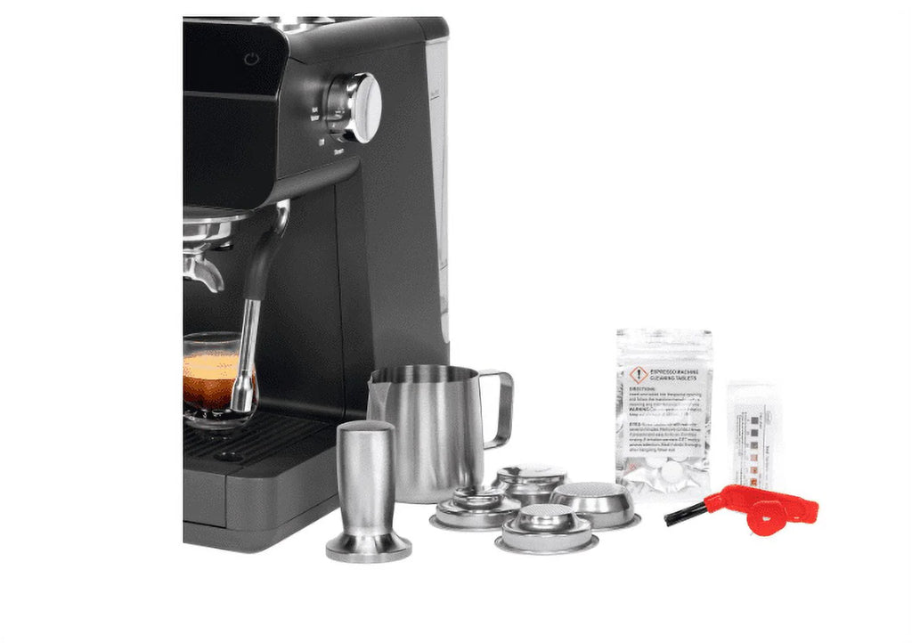 Semi-Automatic Espresso Machine with Milk Frother, Black D9601