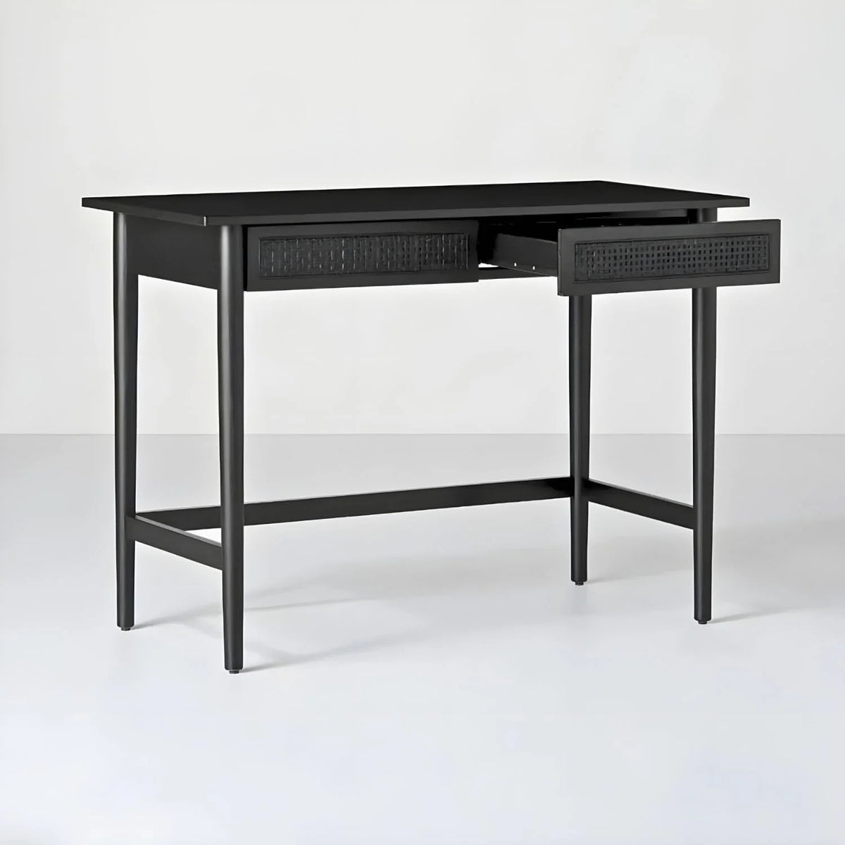 Black Wood & Cane Writing Desk K953
